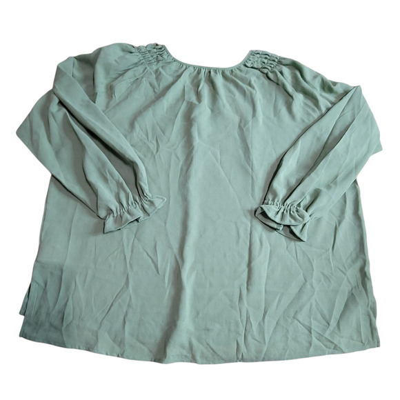 Jessica Simpson Green Ruched Shoulder Blouse  XXL - Picture 6 of 12